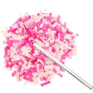 Pink Confetti Wand for Girl Gender Reveal Party (0.75 x 13.8 Inches, 12 Pack)