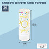 Rainbow Confetti Party Poppers (20 Pack)
