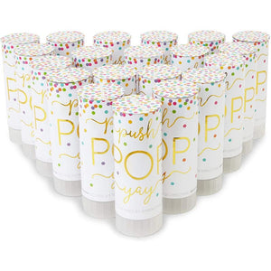 Rainbow Confetti Party Poppers (20 Pack)