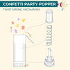 White Confetti Party Poppers, Wedding Decorations for Reception (1.5 x 4.2 in, 20 Pack)