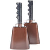 Copper Cow Bells with Handles, Noise Makers (4.3 x 9.5 In, 2 Pack)