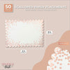 Scalloped Paper Placemats with Rose Gold Foil Polka Dots (14 x 10 in, 50 Pack)