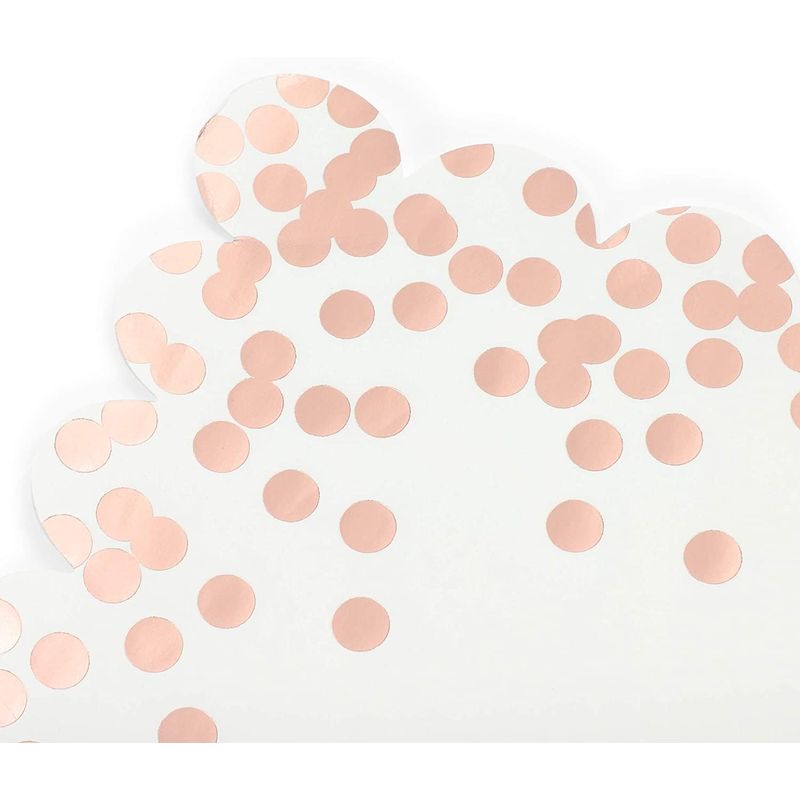 Scalloped Paper Placemats with Rose Gold Foil Polka Dots (14 x 10 in, 50 Pack)