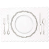 Paper Placemats for Table, White Mats with Scalloped Edge (14 x 10 in, 100 Pack)
