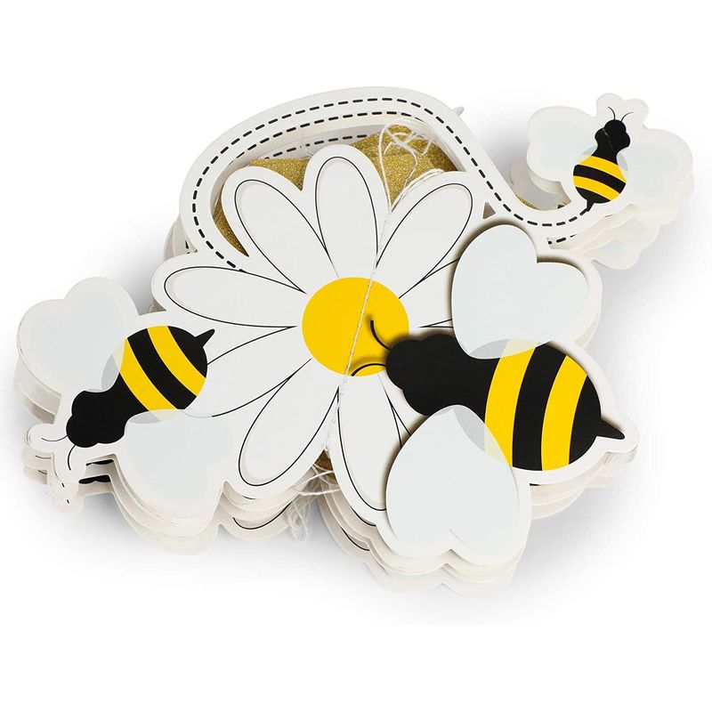 Bumble Bee Baby Shower Hanging Decorations (Yellow, Gold, 90