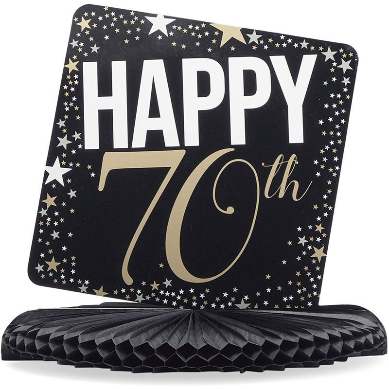 70th Birthday Party Honeycomb Centerpiece Decoration (12 x 11 In, 6 Pack)