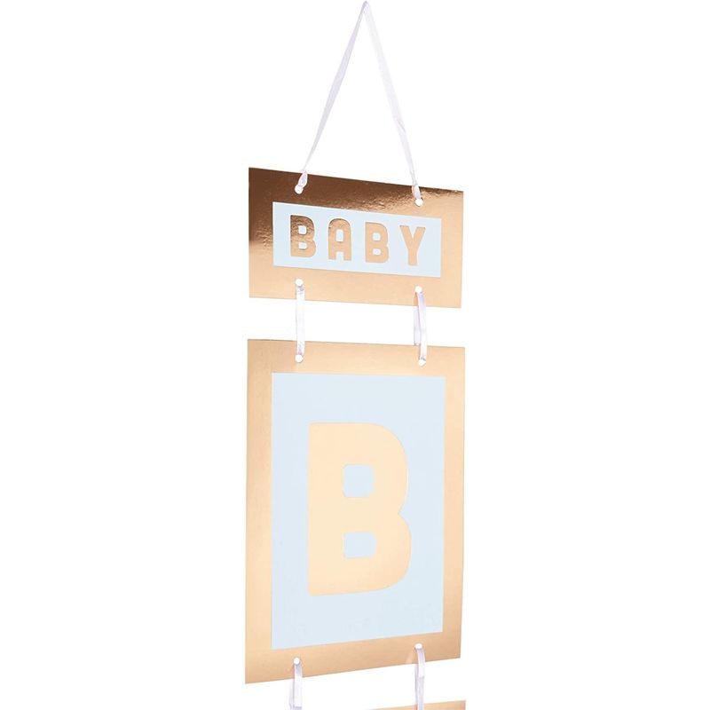 Boy Baby Shower Decorations, Gold Foil Signs (7.8 x 42.5 in, 4 Pack)