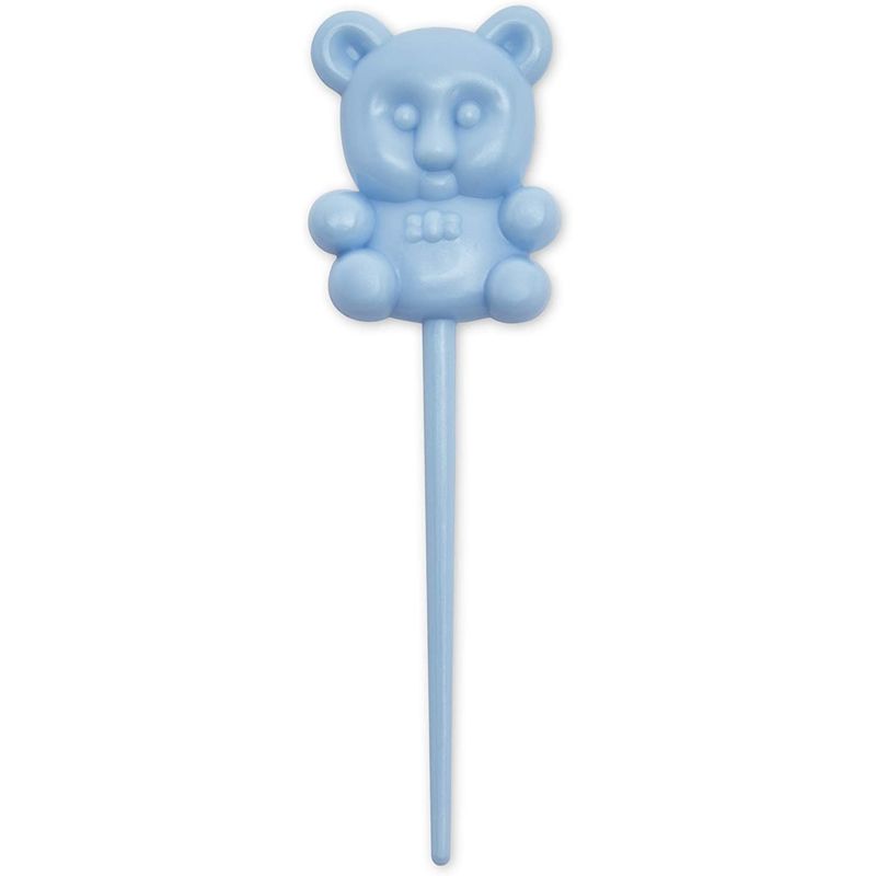 Teddy Bear Cupcake Toppers, Mini Gender Reveal Decorations (Pink, Blue, 100 Pack)