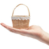 Jute Flower Girl Baskets with Lace for Wedding Party (2.3 x 3.9 In, 12 Pack)