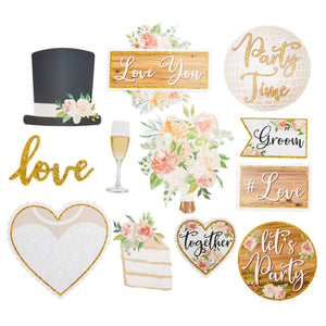 Wedding Photo Booth Prop Kit for Bridal Shower, Bachelorette Party (70 Pieces)
