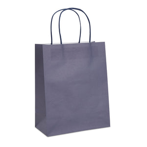 50 Pack Medium Navy Blue Paper Gift Bags with Handles, 8x10x4 inch Kraft Party Favor Bag Bulk for Birthday