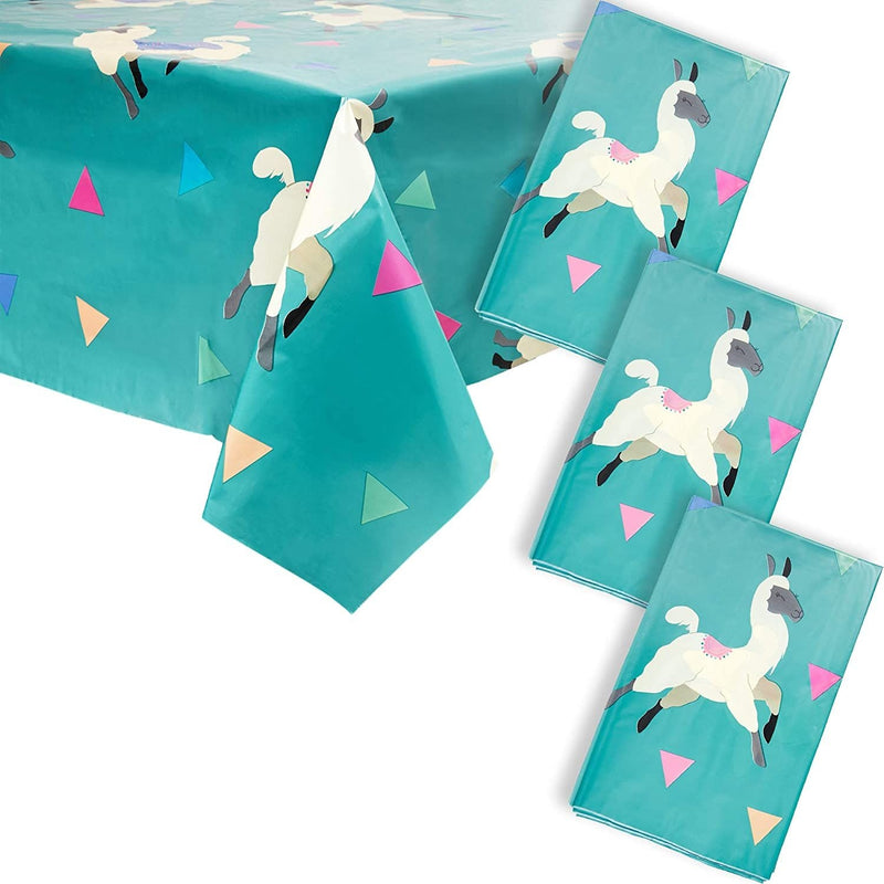 Sparkle and Bash Llama Party Plastic Table Cloth Cover (3 Pack)