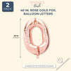 Rose Gold Foil Letter O Party Balloons (40 in, 2 Pack)