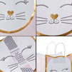 15 Pack Cat Gift Bags for Birthday Party Favors w/ 20 Sheets of Tissue Paper, 8 x 10 x 4.7 in