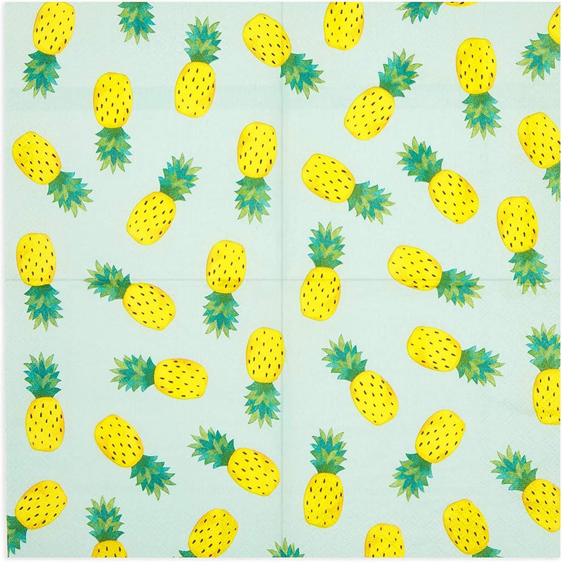 Pineapple Party Cocktail Napkins (5 In, 100 Pack)