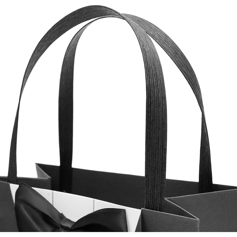 Tuxedo Gift Bag Set for Wedding Groomsman, Bachelor Party Favors (Black, 6 Pack)