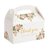24-Pack 6.3x3.5x3.5-Inch Floral Party Favor Gable Boxes, Thank You Gift Boxes for Birthday, Wedding, and Baby Shower Celebrations