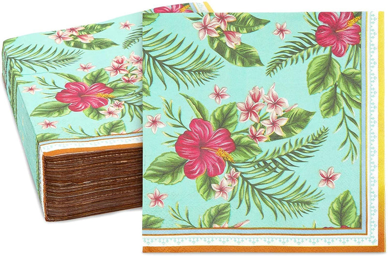 Plumeria Paper Napkins (6.5 x 6.5 In, 150 Pack)