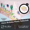 Plastic Tablecloth, Llama Birthday Party Supplies (54 x 108 in, 3-Pack)