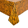 Tiger Print Tablecloths for Jungle Safari Birthday Party (54 x 108 In, 4 Pack)