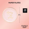 Scalloped Plates for 30th Birthday Party Supplies for Her, Cheers to 30 Years (9 In, 48 Pack)