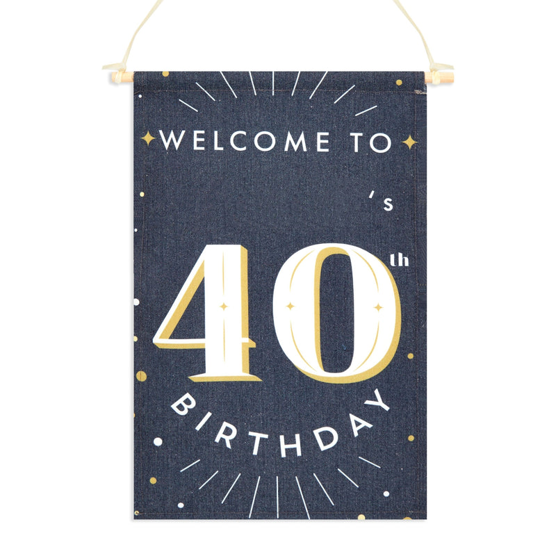 Personalized Birthday Welcome Sign for 40th Birthday Party with Stickers (9.5 x 15.5 In)