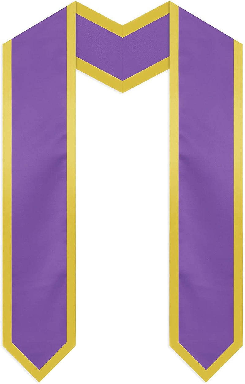 Honors Graduation Stoles for 2023 Graduates, Purple and Gold Sash (72 In, 2 Pack)