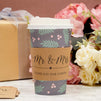 Mr. and Mrs. Drink Sleeves for Coffee Cups, Thank You (4.4 x 2.5 In, Kraft Paper, 50 Pack)