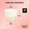 50 Pack Pink and Gold Polka Dot Cupcake Liners Wrappers, Muffin Paper Baking Cup for Wedding & Birthday