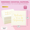 Wedding Cocktail Napkins, Welcome to our Beginning (White, 5 In, 100 Pack)