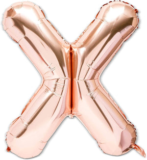 Rose Gold Foil Letter X Party Balloons (40 in, 2 Pack)
