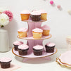 Pink 3-Tiered Cupcake Holders for Girl Baby Showers, Birthday Party (3 pack)