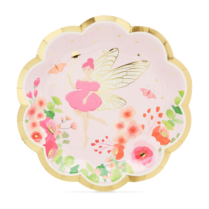 Fairy Tea Party Paper Plates for Girls Floral Birthday Supplies (9 In, 48 Pack)