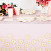 Pink Daisy Plastic Tablecloth for Weddings, Baby Showers (54 x 108 in, 3 Pack)