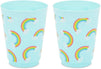 Blue Plastic Tumbler Cups, Pastel Rainbow Party Supplies (16 oz, 16 Pack)