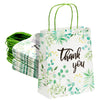 50 Pack Floral Paper Gift Bags with Handles, White Thank You Bag for Small Business Boutique, Baby Shower Party Favors, 10x8x4 in