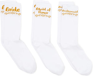 Bridal Party Socks for Maid of Honor & Bridesmaid Gifts (3 Pairs)