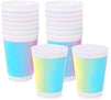Reusable Plastic Tumbler Cups, Pastel Rainbow Party Supplies (16 oz, 16 Pack)
