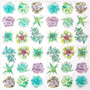 Succulent Paper Napkins for Birthday Party (6.5 In, 100 Pack)