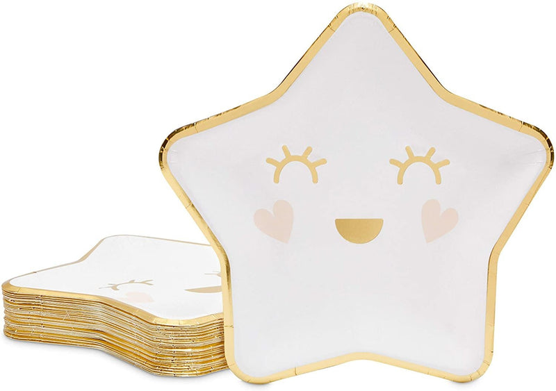 48-Pack Twinkle Little Star Paper Plates for Baby Shower, Gender Reveal Party (9 in)