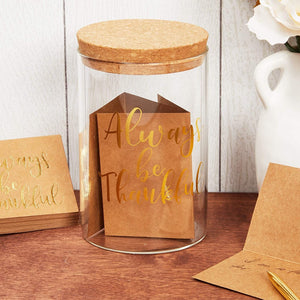 Thanksgiving Gratitude Jar with Cards, Always Be Thankful (4 x 6 In, 31 Pieces)