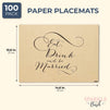 Sparkle and Bash Elegant Wedding Kraft Paper Placemats, 100 Count, 14.5 x 10.5 Inch