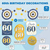60th Birthday Decorations, Includes Table Centerpieces, Wall Sign, Ceiling Decorations and Confetti String (12 Pieces)