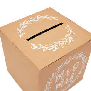 Rustic Wedding Card Box for Reception, Mr & Mrs Design (10 In)