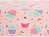 Pink Plastic Tablecloths for Cupcake Birthday Party (54 x 108 In, 3 Pack)