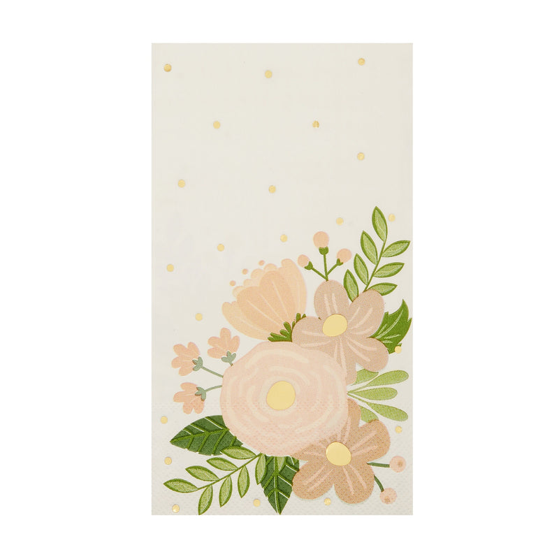 Floral Paper Napkins for Wedding, Bridal Shower (2 Sizes, 100 Pack)