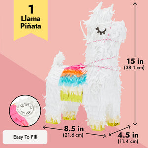 Llama Pinata for Mexican Fiesta Party Supplies, Cinco de Mayo Decorations, Birthday Centerpiece (Small, 8.5 x 15 x 4.5 In)