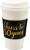 Coffee Cup Drink Sleeves for 50th Anniversary or Birthday, Fits 12-16 oz (Gold Foil, 50 Pack)