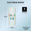 8 Pack Round Tissue Boxes for Car Cup Holder - Travel Size Refill Cylinder, 4 Motivational Quote Designs (50 Tissues Per Container)