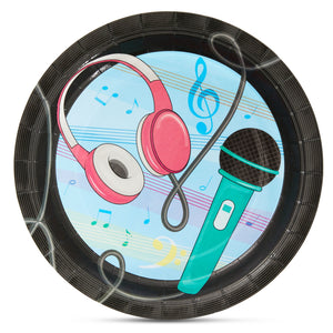 48-Pack Music Party Plates, Music Note Party Supplies for Kids Birthday, Baby Shower, Karaoke Night, School Concert, Band Recital, Classroom Celebration (7 Inches)